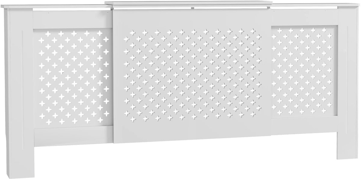 VIVERO - Radiatorombouw - Kant en Klaar - Radiatorbekleding - Radiator ombouw - Modern en verstelbaar ontwerp - Inclusief opbergplank - Kleur wit