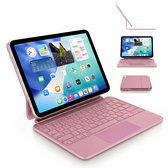 DECODED iPad Magnetisch Toetsenbord met Trackpad en Backlight - Bluetooth Keyboard - Compatibel met Macbook - Geschikt voor iPad 10.9 inch (10e generatie, 2022) - iPad 11 inch (A16, 2025) - Oplaadbaar via USB-C - Roze