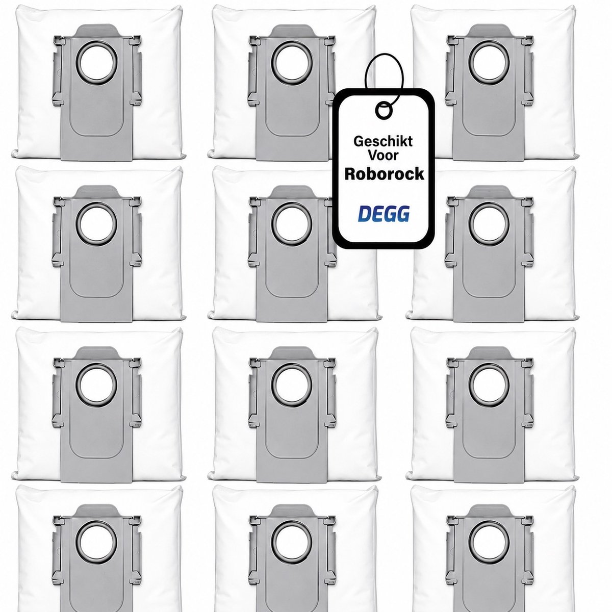 DEGG® - 12x stofzuigerzakken geschikt voor Roborock Q5+, Q7+, Q7MAX+, S7MAXV Ultra, S7 Pro ultra - Robot zakken - Premium kwaliteit