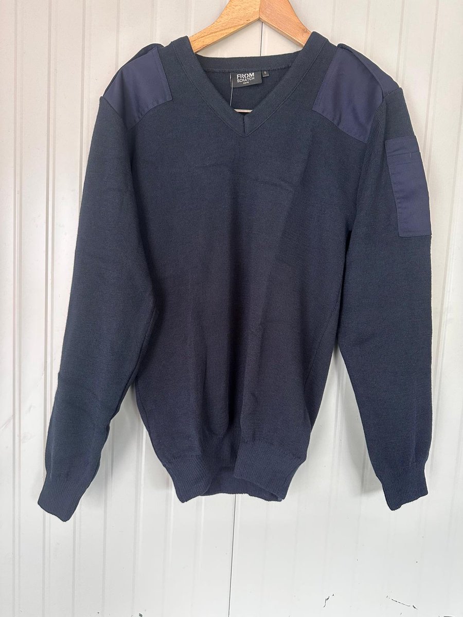 From Scratch Commandotrui werktrui V-hals | Navy | Maat M