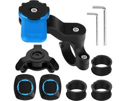 Motor & Fiets Telefoonhouder met Trillingsdemper - Schokbestendig - Geschikt voor Smartphone, Scooter, Quad - 360° Draaibaar - Universeel voor iPhone & Samsung - Twist & Lock Systeem - Blauw