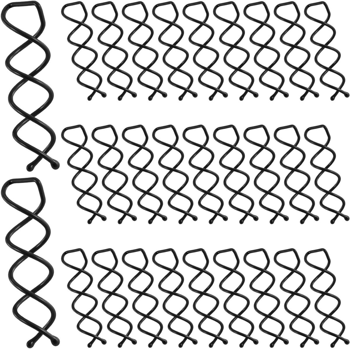 Spiraal Haarspelden 30 Stuks - 5 cm - Zwart - Voor Updo Haarstijlen - ShopVlot