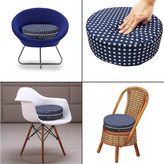Draagbare Cartoon Kinderstoel met Verhoogde Zitting, Afneembare en Wasbare Zitting, Ideaal voor Eten, Spelen en Reizen (Navy Blauw) — afbeelding 3