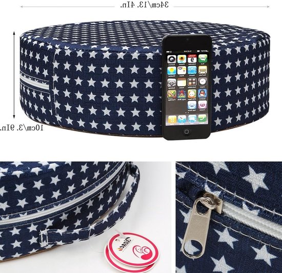 Draagbare Cartoon Kinderstoel met Verhoogde Zitting, Afneembare en Wasbare Zitting, Ideaal voor Eten, Spelen en Reizen (Navy Blauw) — afbeelding 4