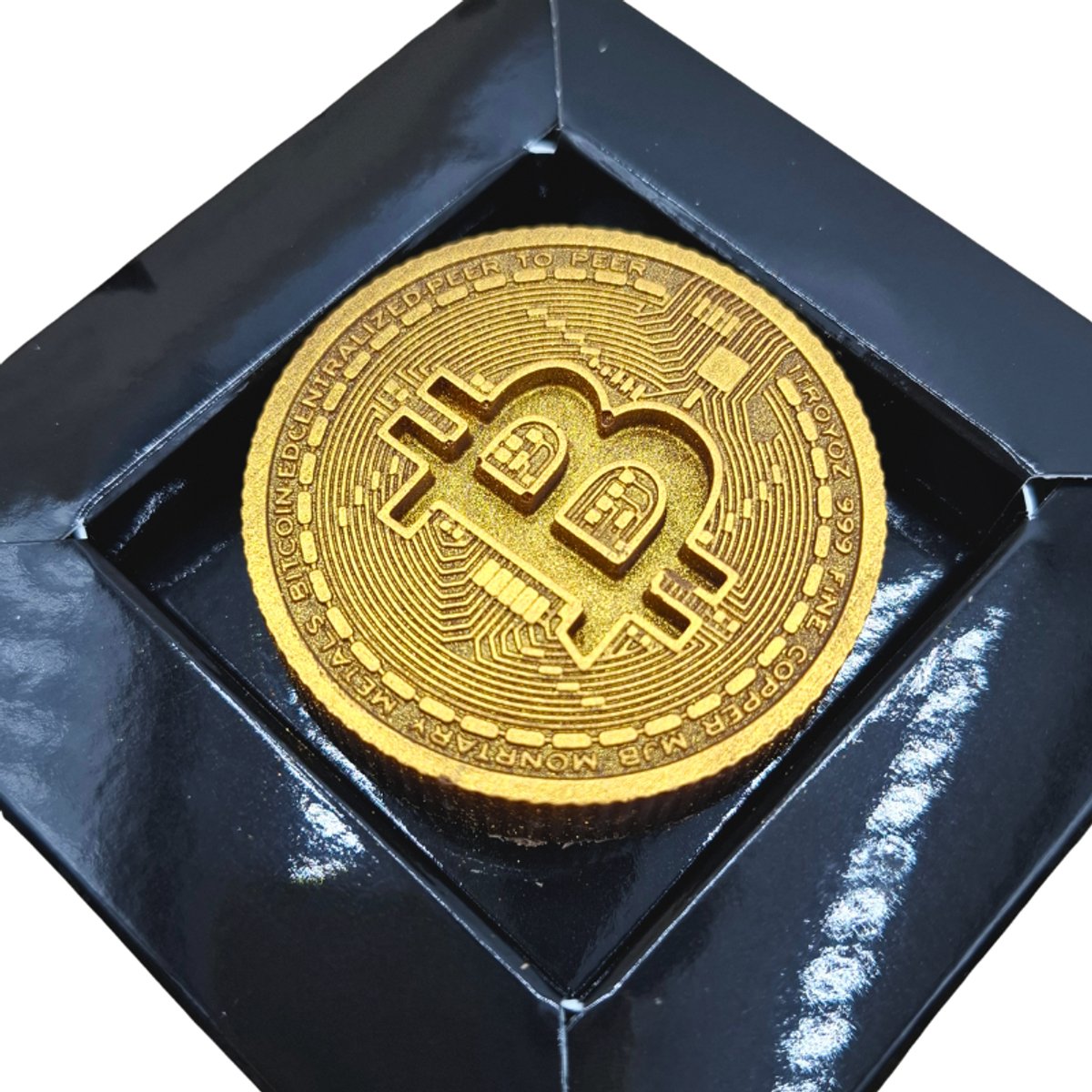Bitcoin Chocolade Munt Goud | Melkchocolade Cadeau | Grappig Cadeau Verjaardag