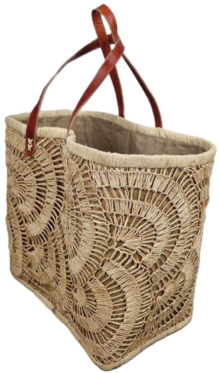 MigoStyling - Ibiza Style Boodschappentas - Mandtas - Strandtas - Gevlochten natuurlijke fairtrade tas - Br 43 cm