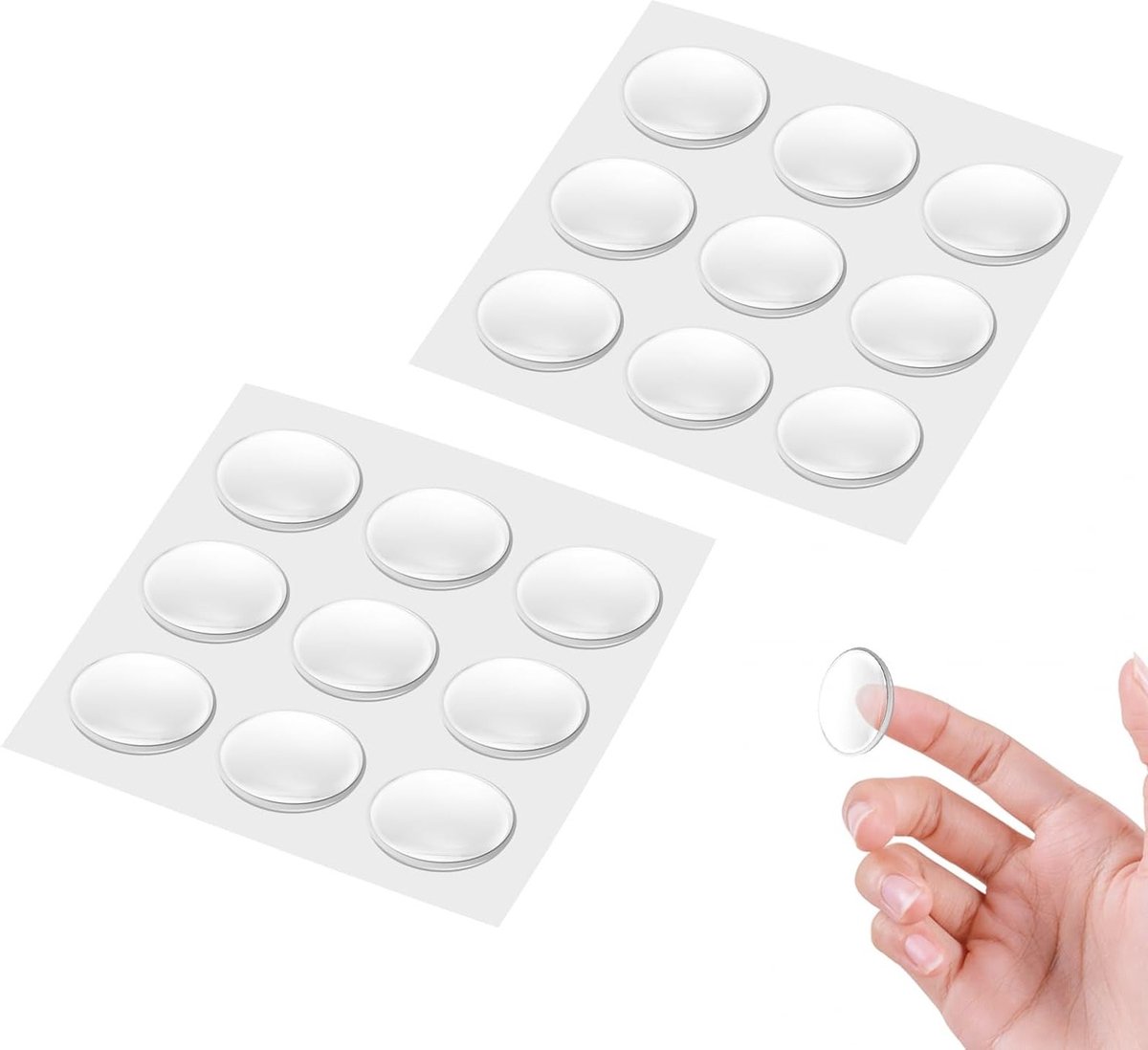 Set van 18 Antislip Pads van Silicoon - Transparante 30 mm Zelfklevende Rubber Voetjes, Antislip Stopper en Viltbuffer voor Thuis en Schoolgebruik
