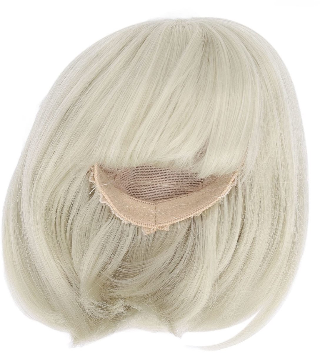 Dailygoods- Poppenpruik Realistisch - Zachte Vezels - Schouderlang - Rechte Pony - Voor Zelfgemaakte Kostuums - Levensechte Look - Poppenhaar