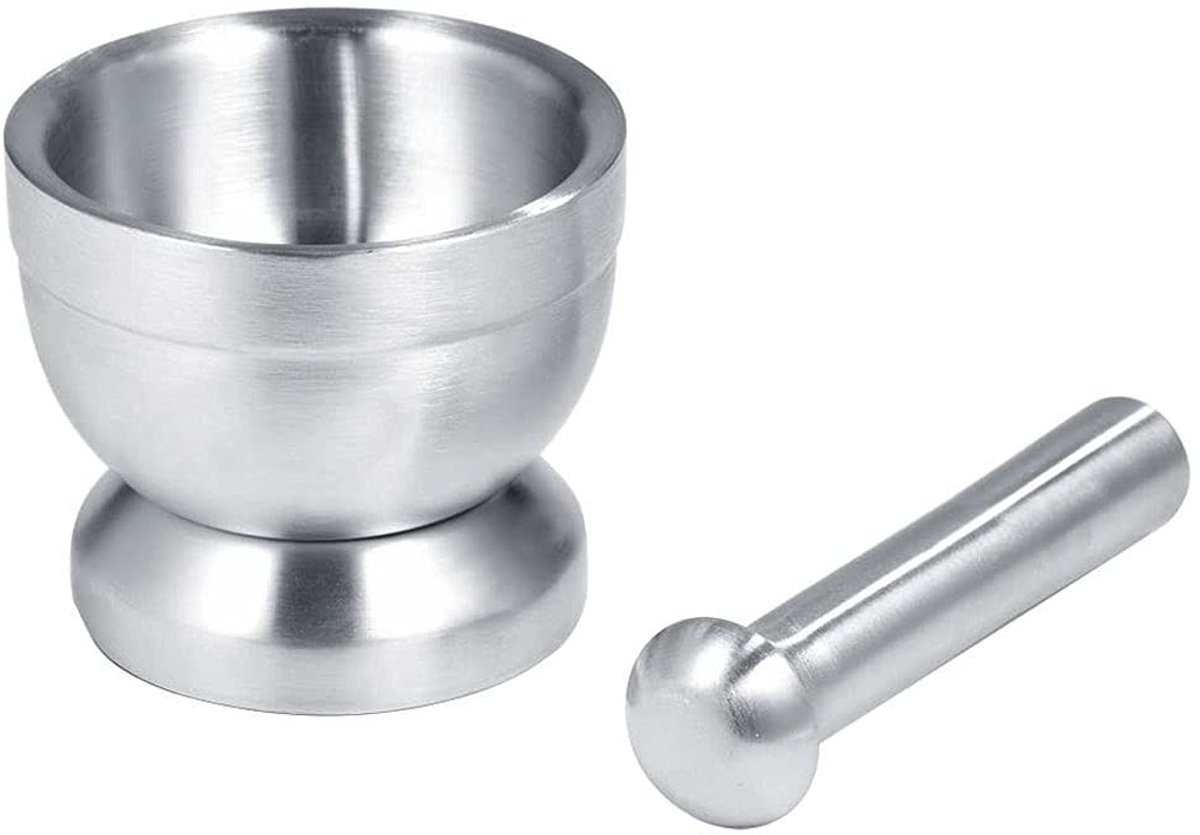 Dailygoods- Handstamper Roestvrij Staal - Vijzel/Kom - Keuken Gereedschap
