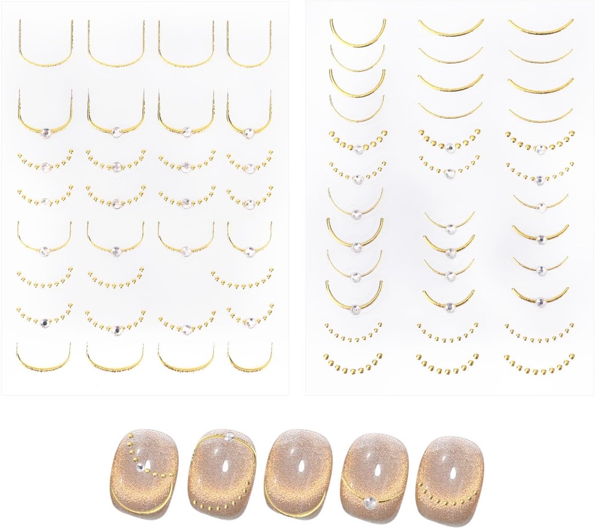Dailygoods- Nagelstickers 2 Velletjes - Franse Lijnen - Zelfklevend - Decoratie - Manicure - Hoogwaardige Plastic - Nailart