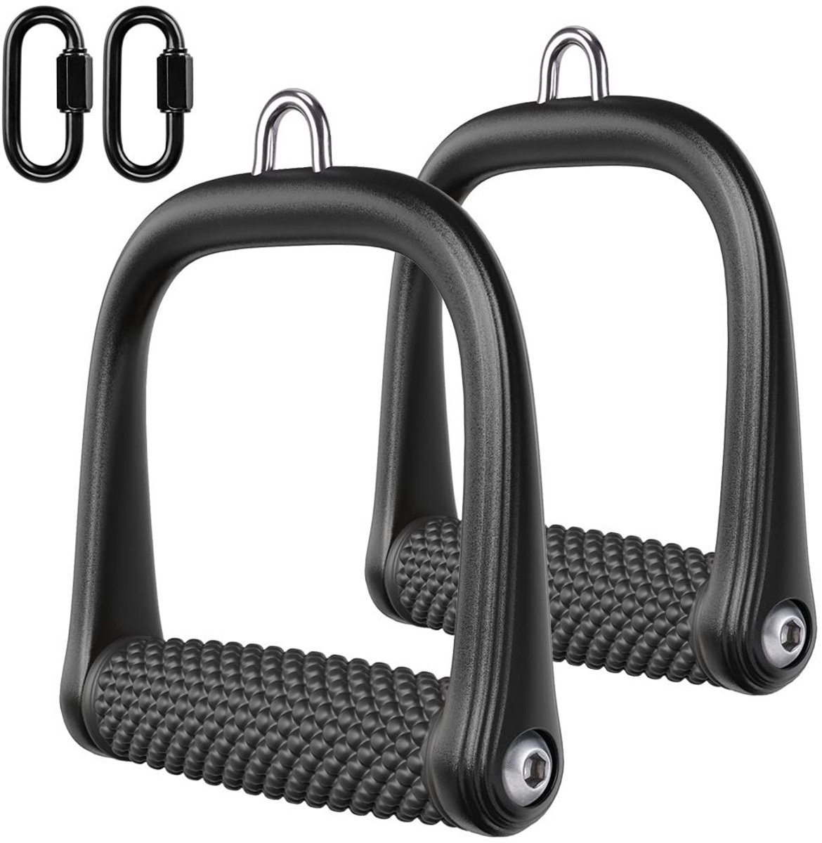 Dailygoods- Handgreep 14cm Roterend - 2 Stuks - Kabelbevestiging - Fitness Workout - Handgreep voor Pulley System - Bump Pattern - Fitnessaccessoire