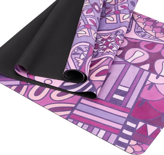 Vouwbare Yoga Mat van Suède, Scheurvast en Antislip, Inclusief Draagtas voor Yoga, Pilates en Fitness, 1.5 mm Dikte, 183 x 61 cm, Ideaal voor Thuis en Sportstudio — afbeelding 3