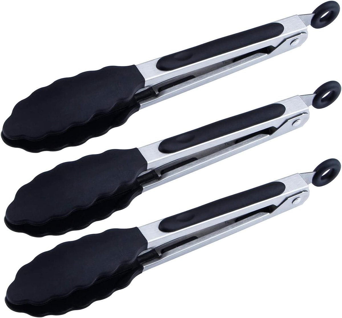 Mini Silicone Serving Tongs Set - Perfect voor BBQ, Koken en Salades, 7 Inch Lengte