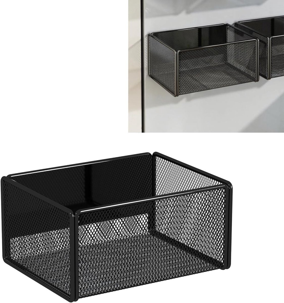 Ruimtebesparende Keuken Kruidenset zonder Boren, Magnetische Organiser voor de Koelkast, 7.5 kg Capaciteit, Multifunctionele Kruidenshelf, Zwart