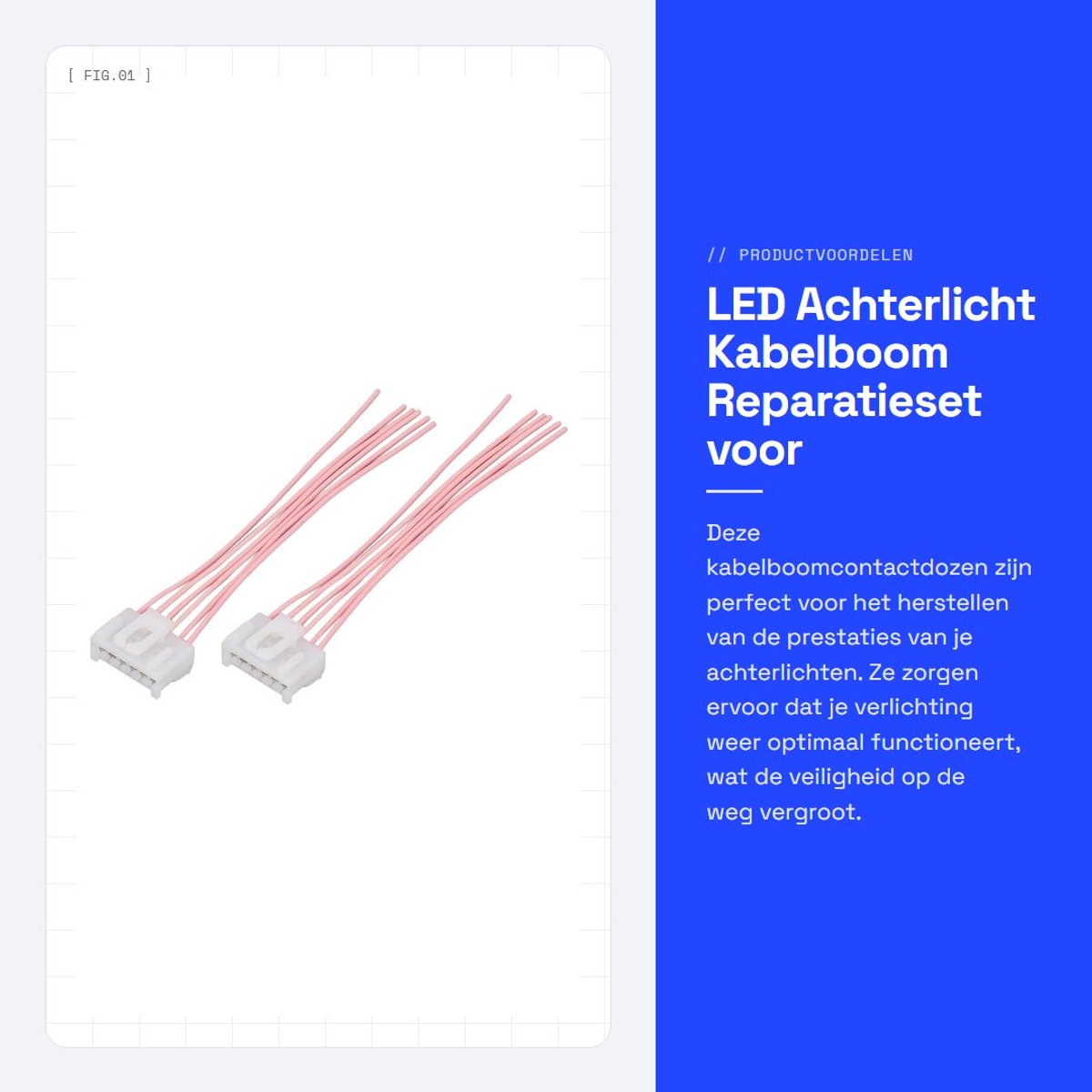 Dailygoods- Kabelboom Achterlicht - Kabelreparatieset - ABS-Materiaal - Duurzaam - Eenvoudige Installatie - Verhoogt Rijveiligheid - Achterlichtconnector