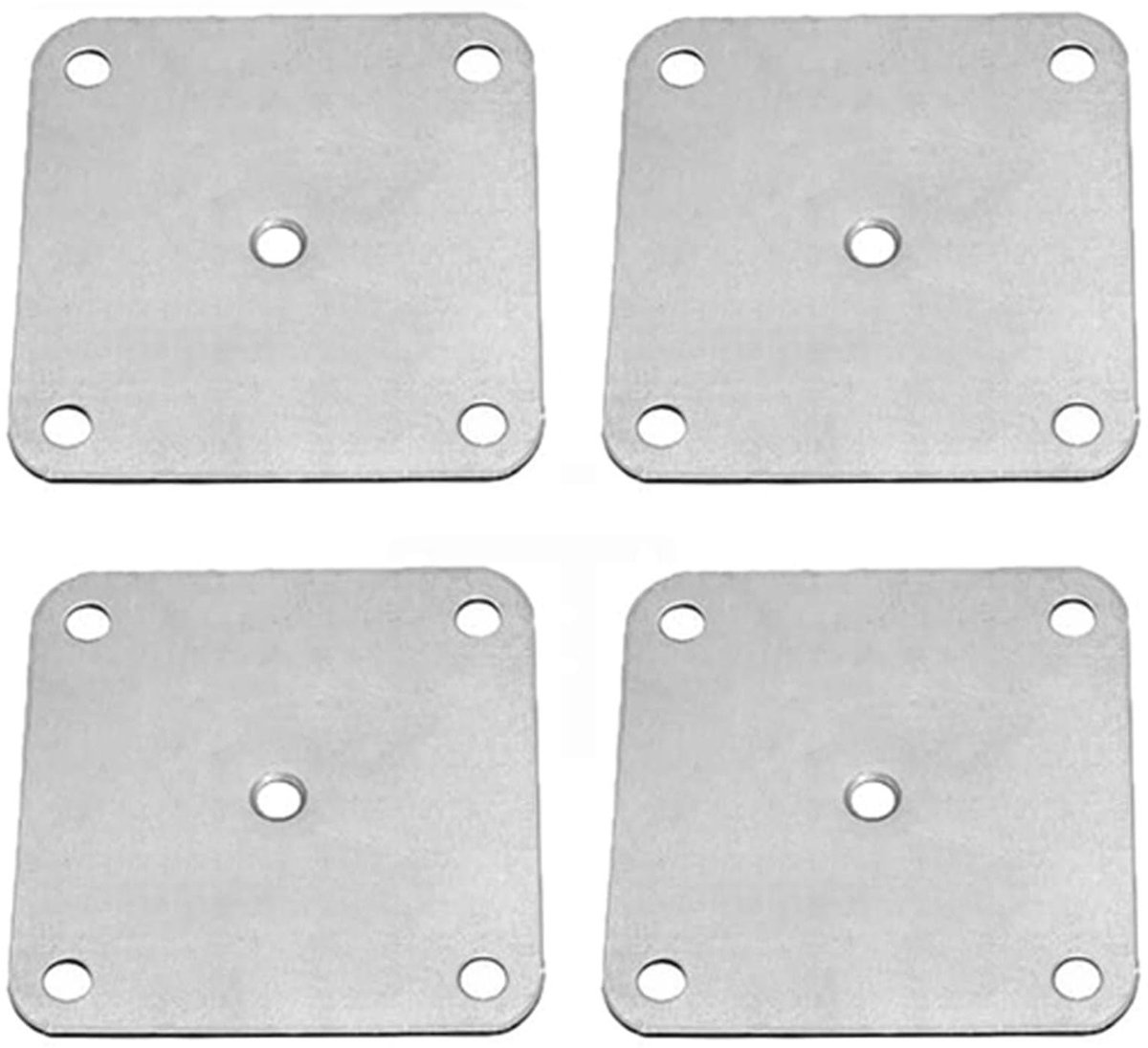 SOUQONE- Montageplaten 80 x 80mm - 4 Stuks - Zware Bevestigingsbeugels - Steunbeugel voor Meubelplanken - Koudgewalst Staal - Hard en Slijtvast