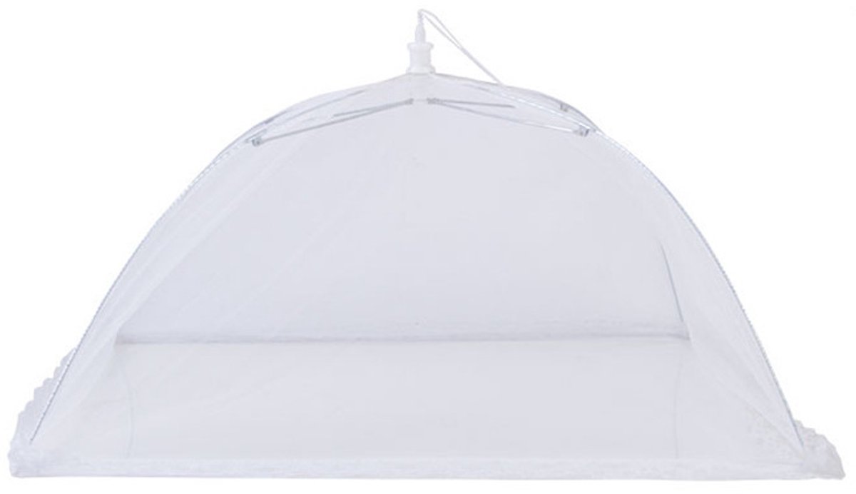 Voedselkap - Voedselafdekking - Voedselhoes - 48 cm - Eten Afdekken - Bescherm je eten - Opvouwbare vliegenscherm - Insectennet - Vliegen Net - Vliegenkap Eten - Witte Vliegenkap - Witte Voedselkap