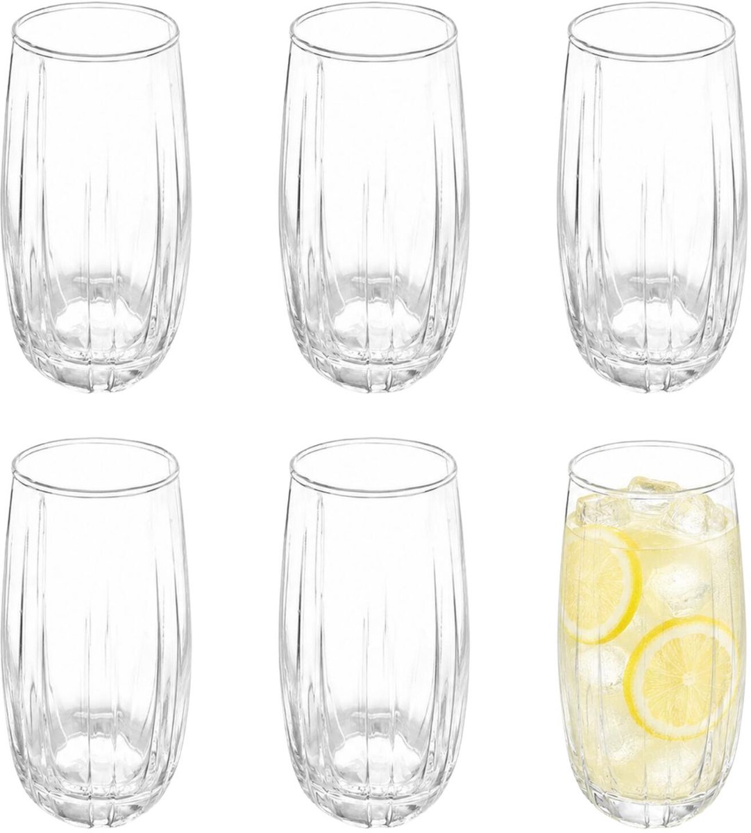 Vivalto Drinkglazen Arcade - 6x - helder transparant - glas - 510 ml - waterglazen