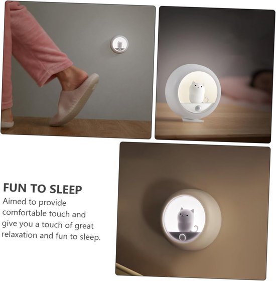 Nachtlampje - LED-nachtlampje - Magnetische bewegingssensorlamp voor katten - Lamp met aanraak- en bewegingssensor - Oplaadbare nachtlamp voor in de kast - Dimbaar - Warmwitte led - Slaapkamer, gang, trap, badkamer, keuken — afbeelding 4