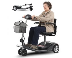 Sweetrich AIR CLASSIC Scootmobiel – Elektrische Scootmobiel - 25 km Actieradius – Opvouwbaar – 12Ah lithiumbatterij – 4 Wielen – 120 kg Draagvermogen - zwart