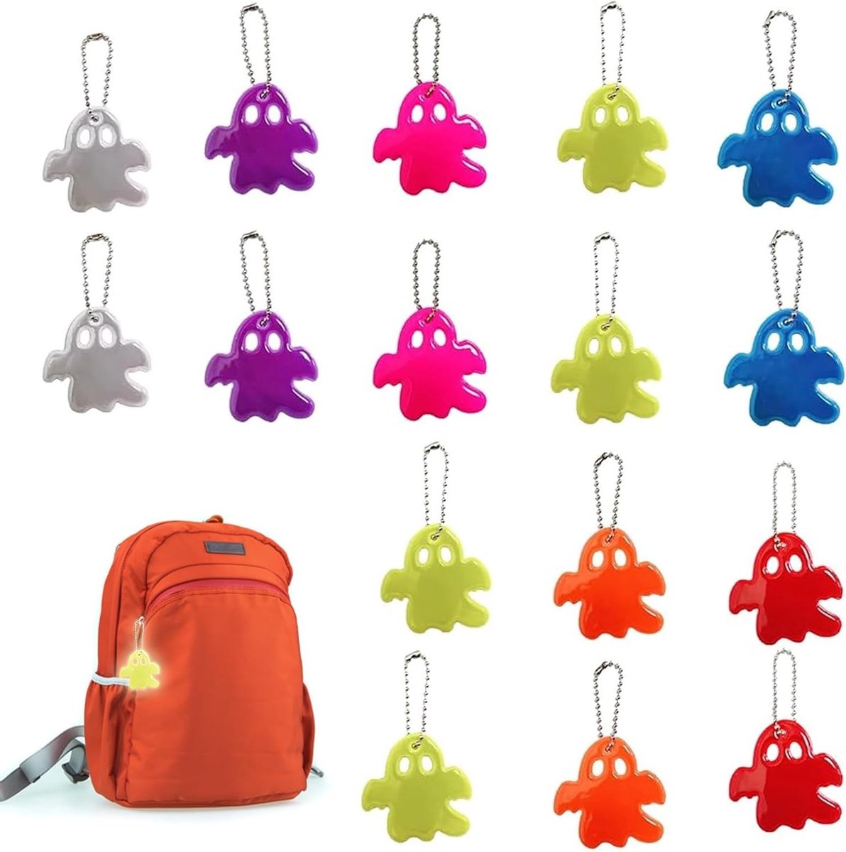 16 Stuks Reflecterende Hangertjes voor Sleutels, Rugzakken en Feestdecoraties - Veiligheid, Nachtzichtbaarheid en Kindvriendelijk (5 cm)