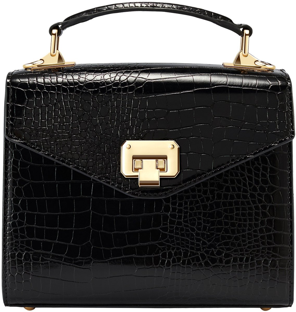 Victoria Hyde "Duchess" - Zwart - Tas - Hand Of Schoudertas - Gesp Voorop - Dames - Shopper - Schoudertas - Damentas - PU leren werktas schoudertas voor werk school - Handtassen