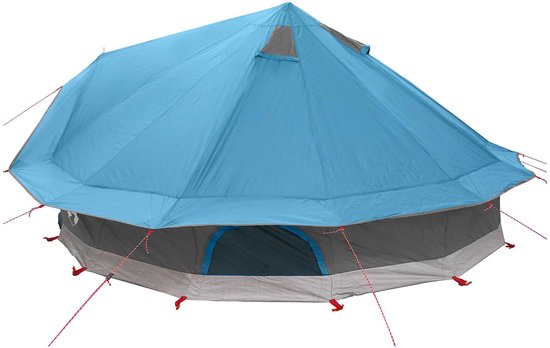 vidaXL - Tipi - Tent - met - dak - Blauw - 700 - x - 700 - x - 395 - cm - Polyester - en - Staal van Vidaxl — afbeelding 4