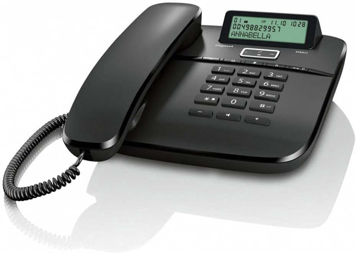 Vaste Telefoon - Telefoon met Display - Thuis Bellen - Handsfree Functie - 224 x 184 cm - Zwart