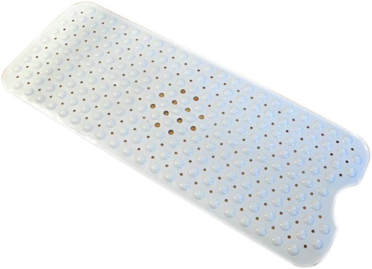 Badmat PVC - Douchemat Antislip - Veilig Douchen - Extra Lange Grip - 40 x 100 cm - Wit