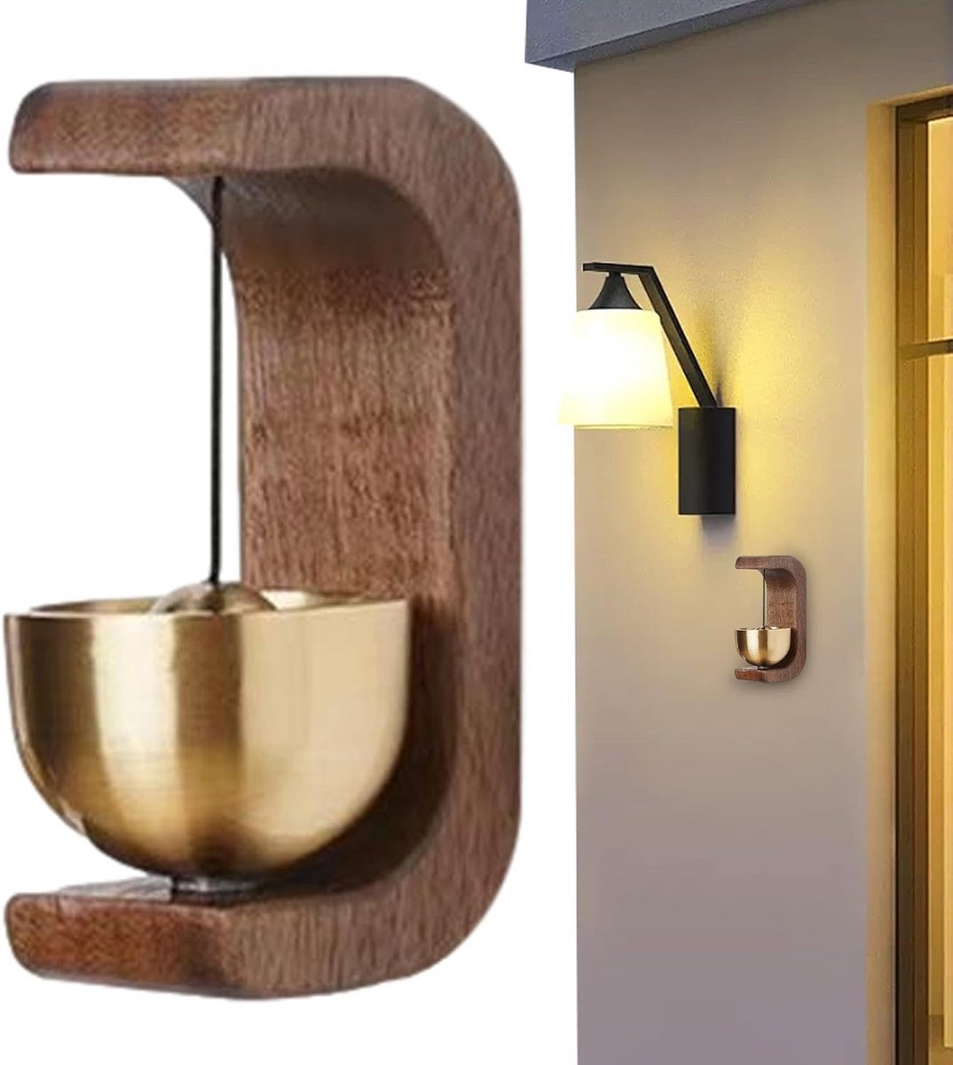 Deurbel Chime - Winkeliers Bel - Bezoekers Melden - Magnetische Installatie - 129 cm - Bruin