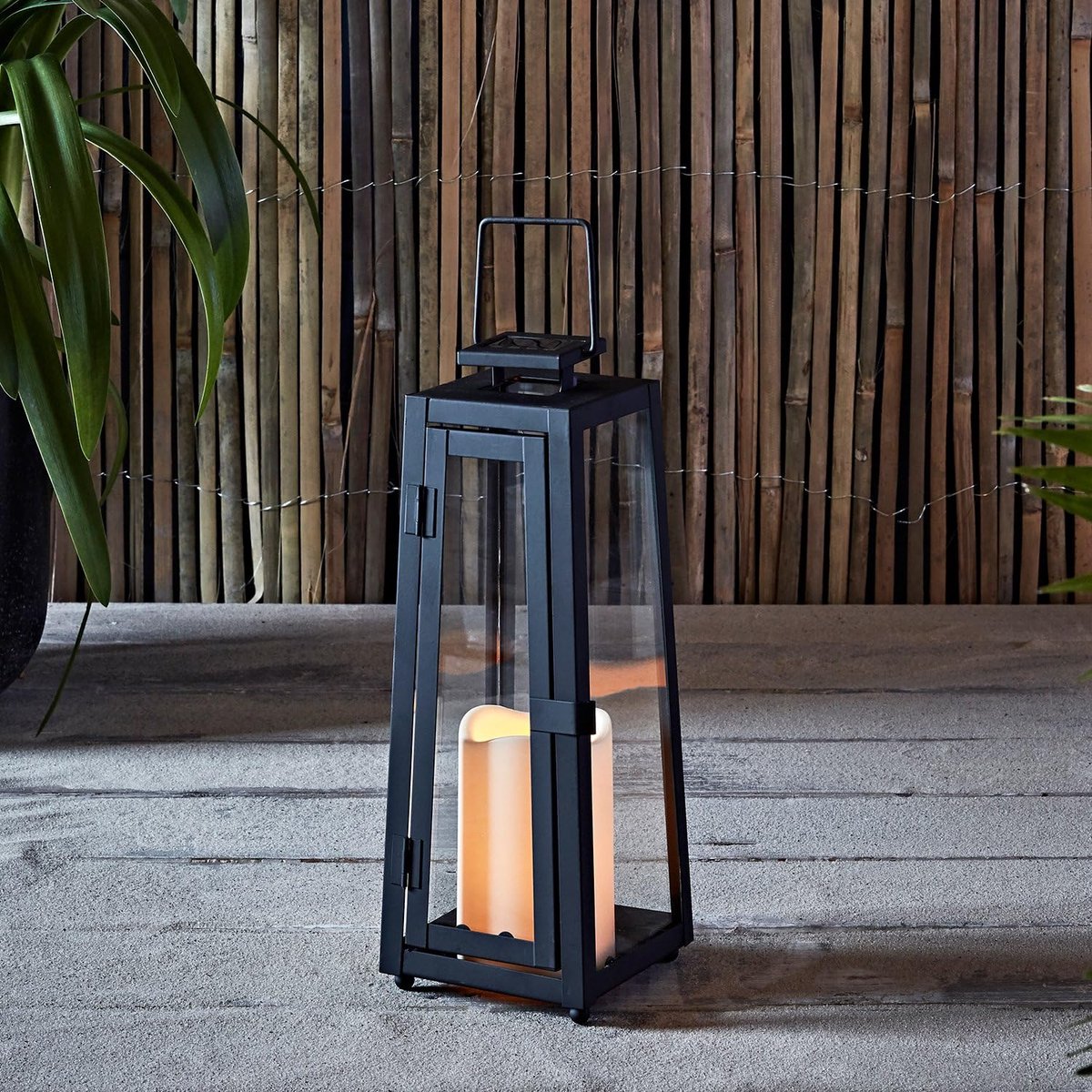 Solar Lantaarn - Buitenlamp LED - Tuin Verlichten - Weerbestendig IP44 - 29.5 cm - Zwart