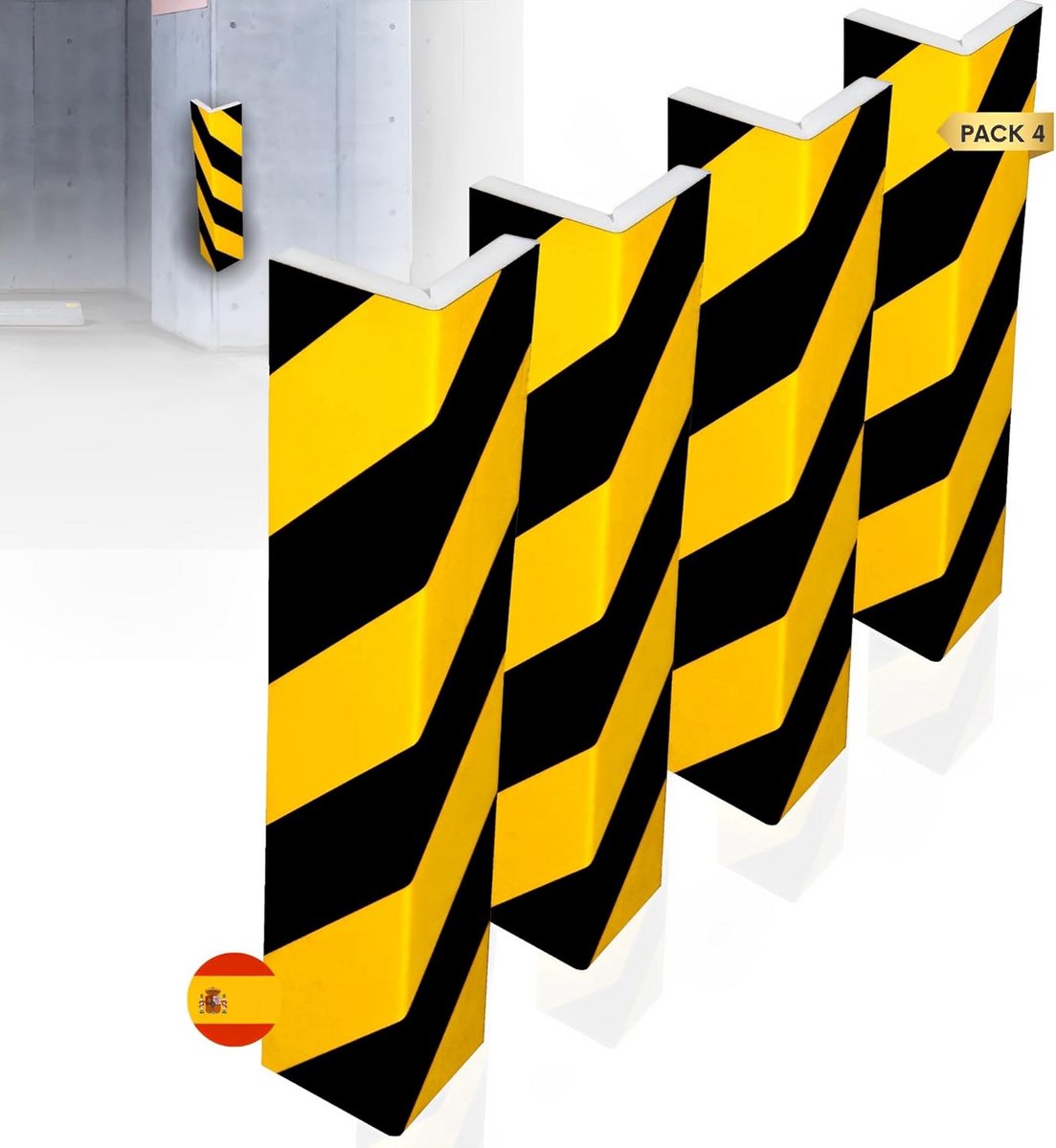Garage Bescherming - Muur Protector - Auto Parkeren - Hoge Zichtbaarheid - 4 Stuks - Geel Zwart