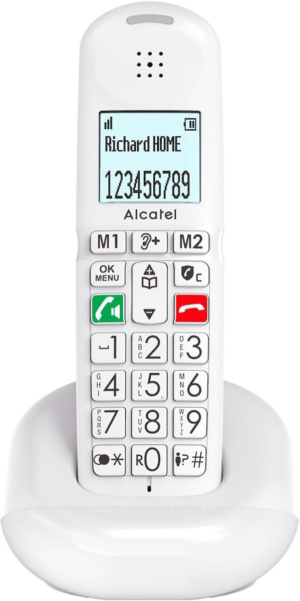Vaste Telefoon - Senioren Telefoon - Gemakkelijk Bellen - Extra Grote Toetsen - XL Formaat - Wit