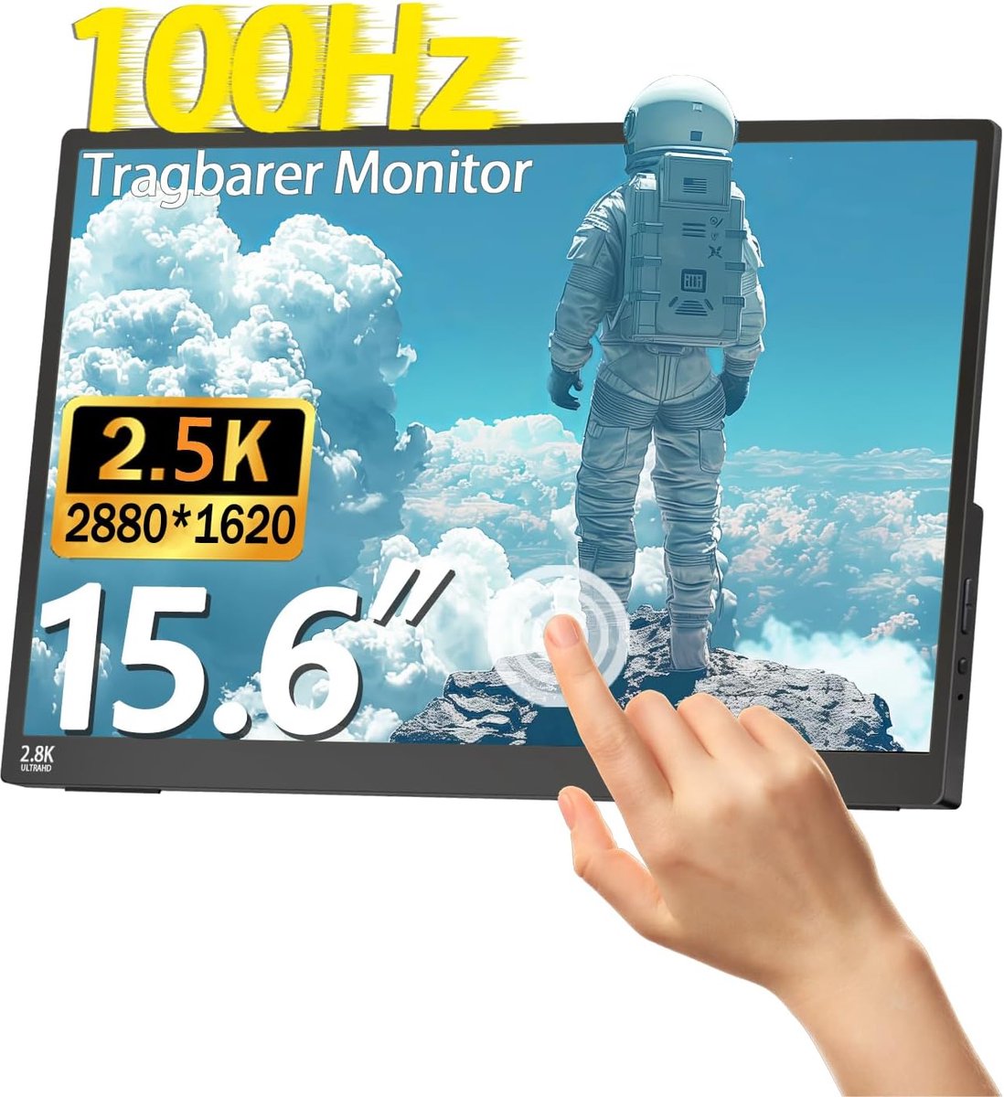 Extern Touch Screen - Draagbare Monitor - Werk en Entertainment - 2.5K IPS Beeld - 15.6 Inch - Zwart