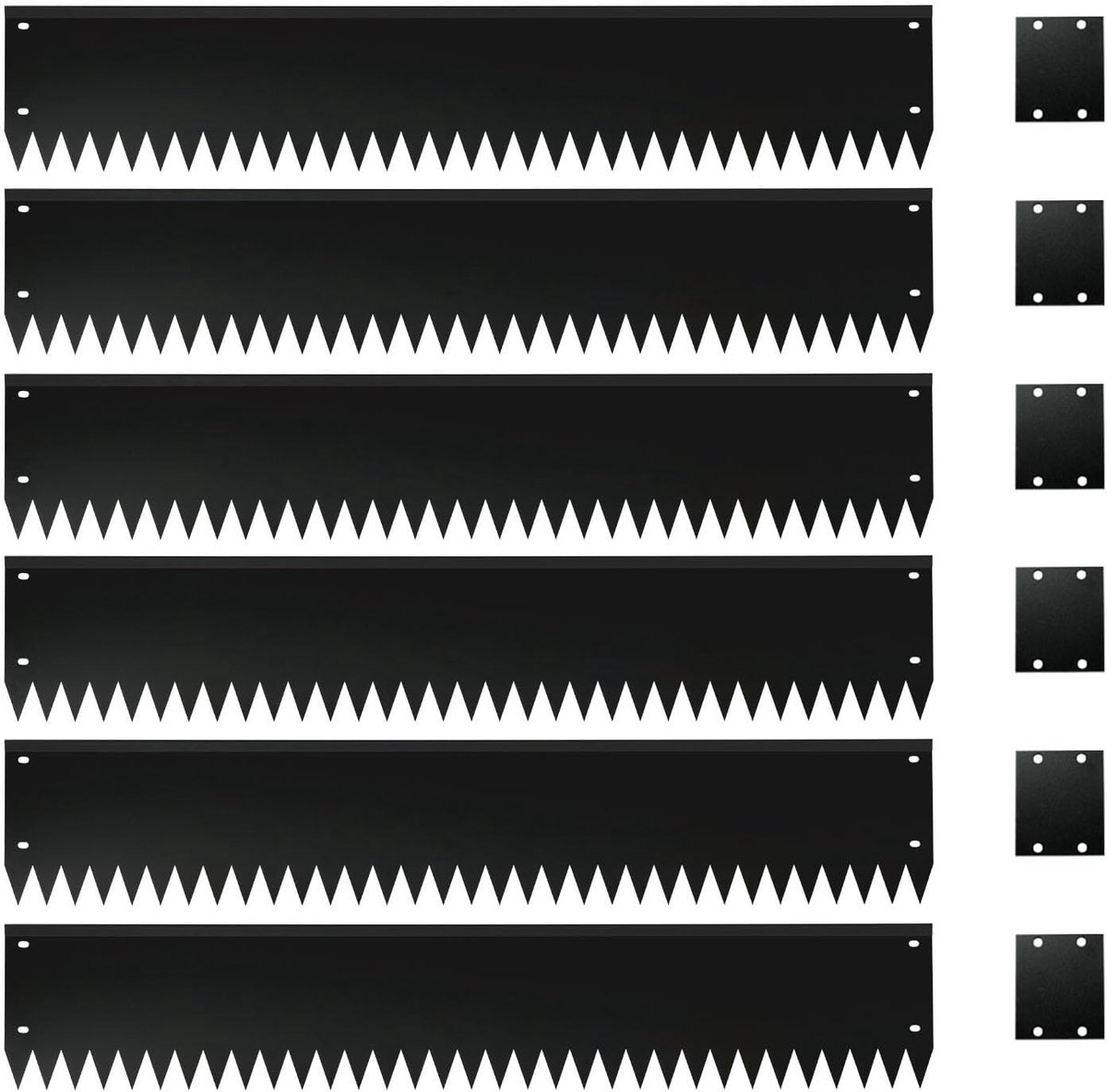 Tuinranden Metaal - Borders Gazon - Tuin Vormgeven - Bovenrand Bescherming - 6 Stuks - Zwart