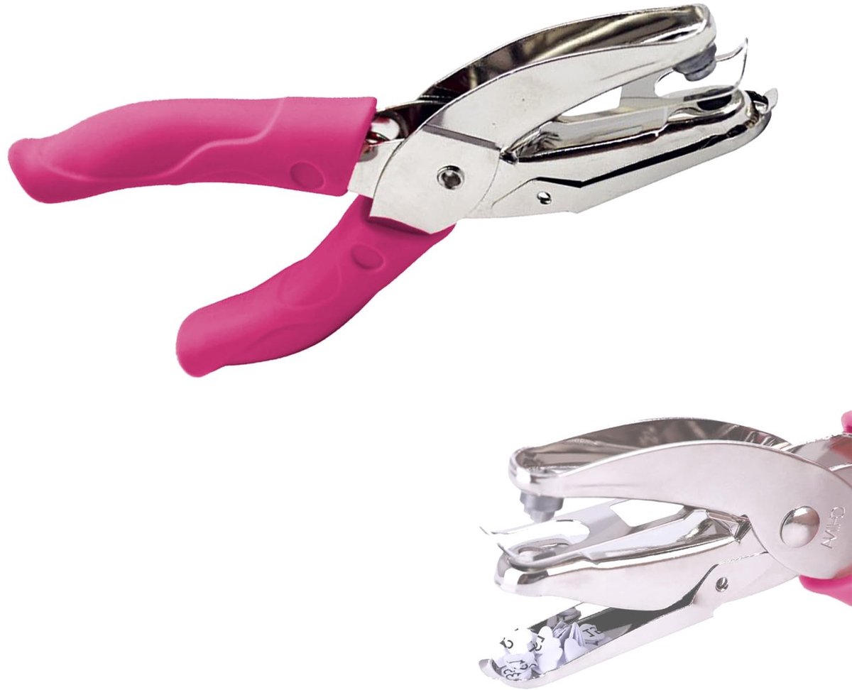 Dailygoods- Gaatjesmaker Hoogwaardige Metaal - Gaatjesmaker Papier - Gaatjesmaker Riem - Gaatjesmaker PVC - Gaatjesmaker met Rubber Handvat - 6mm Gatdiameter - Papierperforator