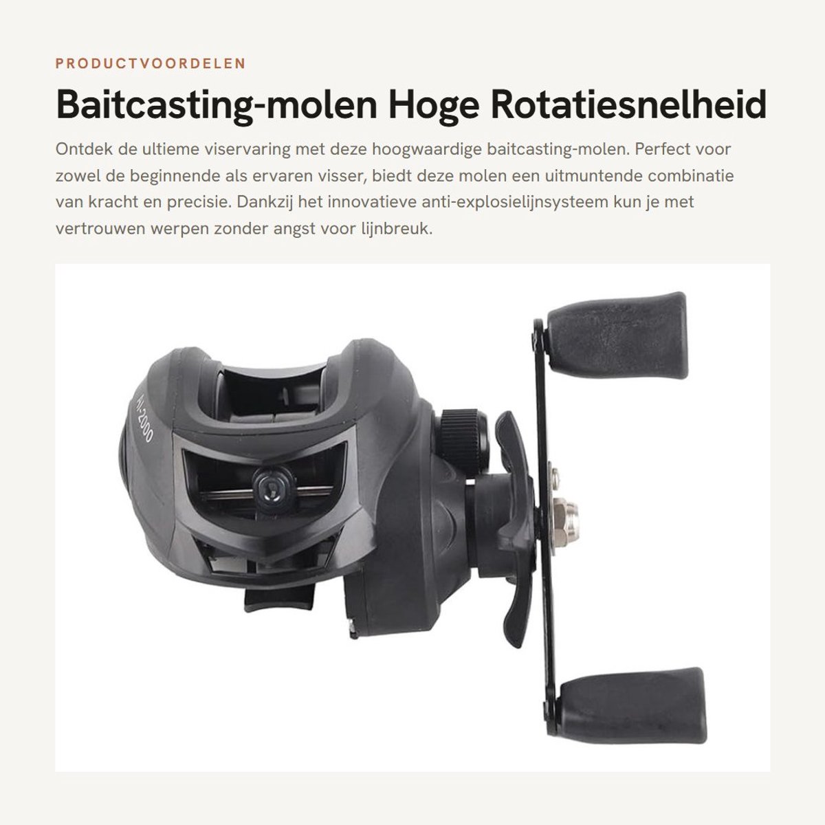 Dailygoods- Baitcasting-molen Gouden Hoge Rotatiesnelheid - Anti-explosielijnremsysteem - Stevige Metalen Behuizing - Glad Slijtvast Ontwerp - 260 G - Hoge Efficiëntie - Vismolen