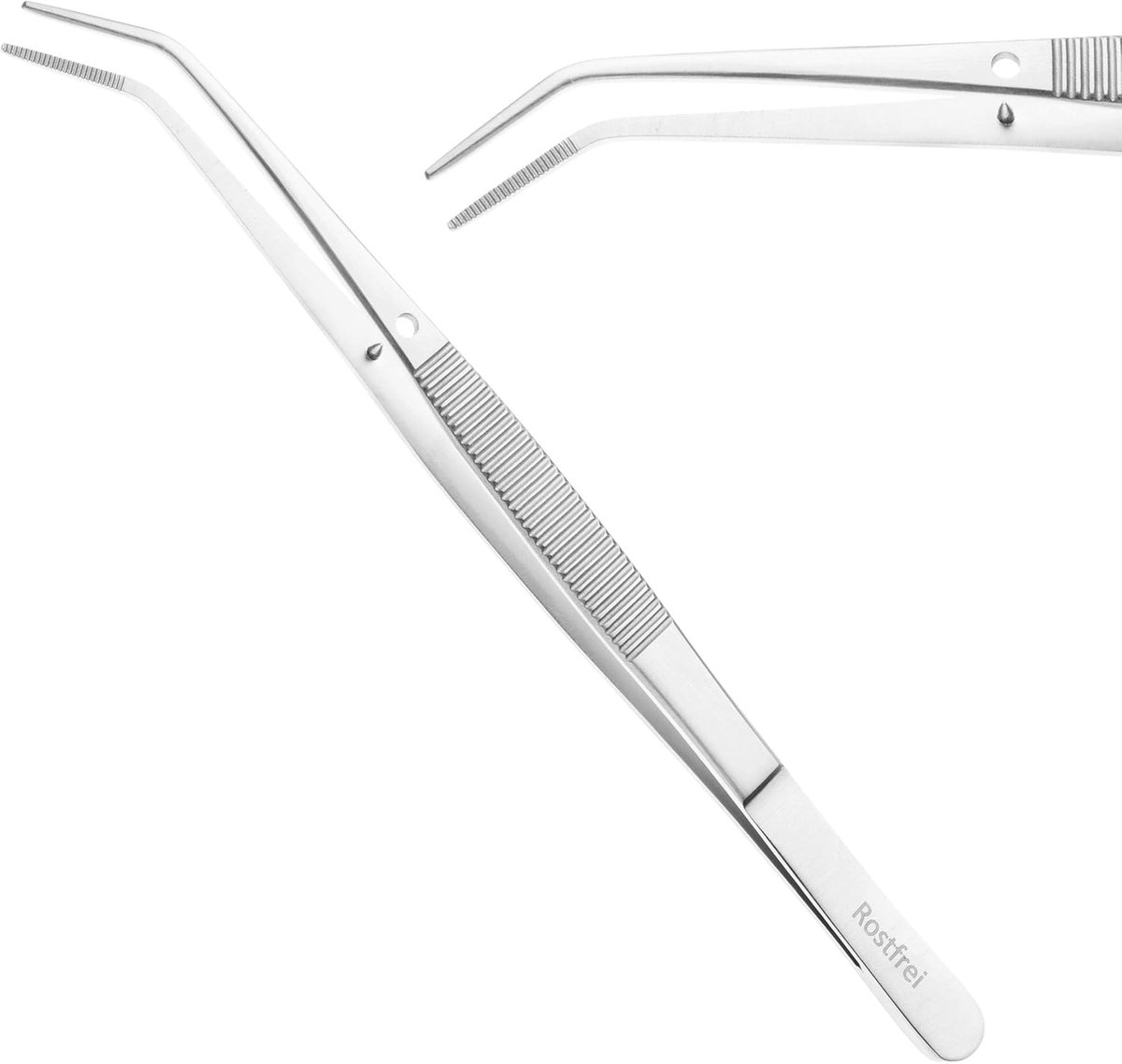 Gebogen Pincet - Precisie Tang - Fijne Werkzaamheden - Geleidingspen - 15 cm - Zilverkleurig