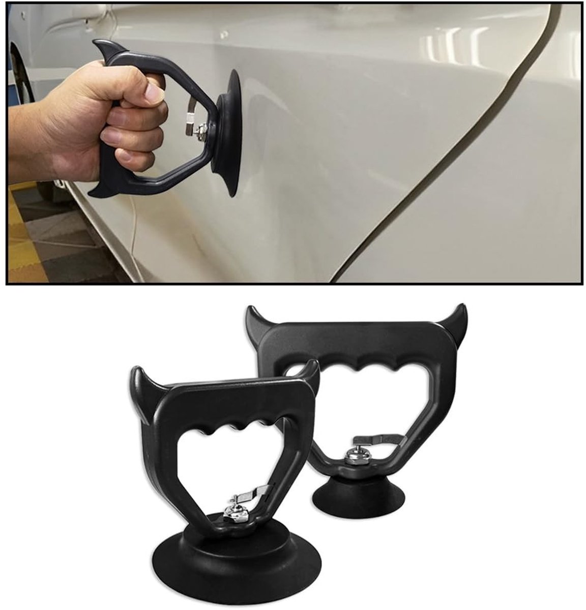 Dailygoods- Zuignap Heavy Duty - Autoglaszuignap - Voor autodeuken - Mobiele telefoons - Glazen panelen - 13,2 cm groot - Glaszuignap