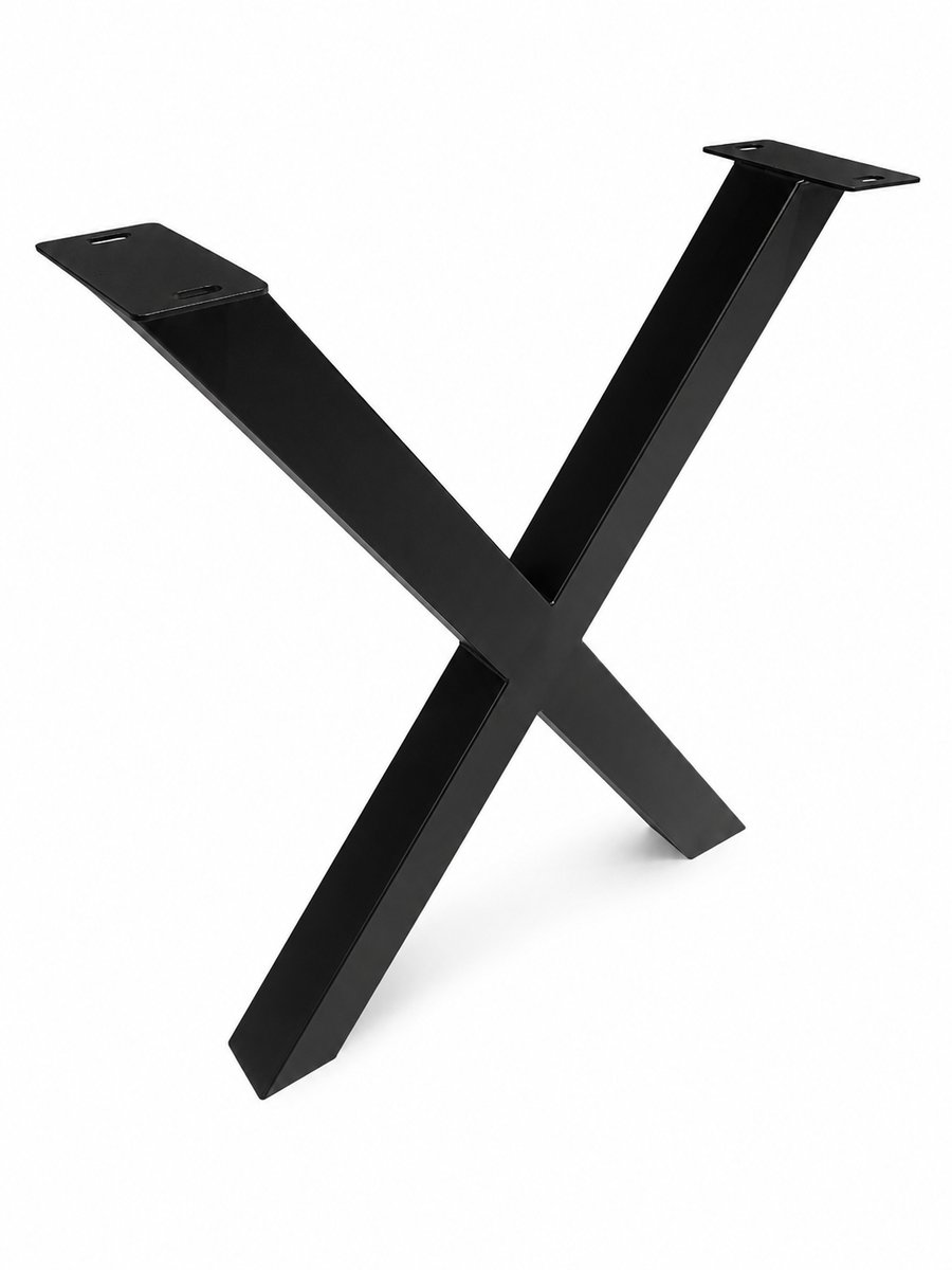 Stalen - Hoge - Onderstel - Tafelpoten - Tafelonderstel - Set van 2 - X tafelpoot - X vormige - 2 stuks - 89 x 74 - cm - koker 7,5 x 7,5 cm - metal - industriële