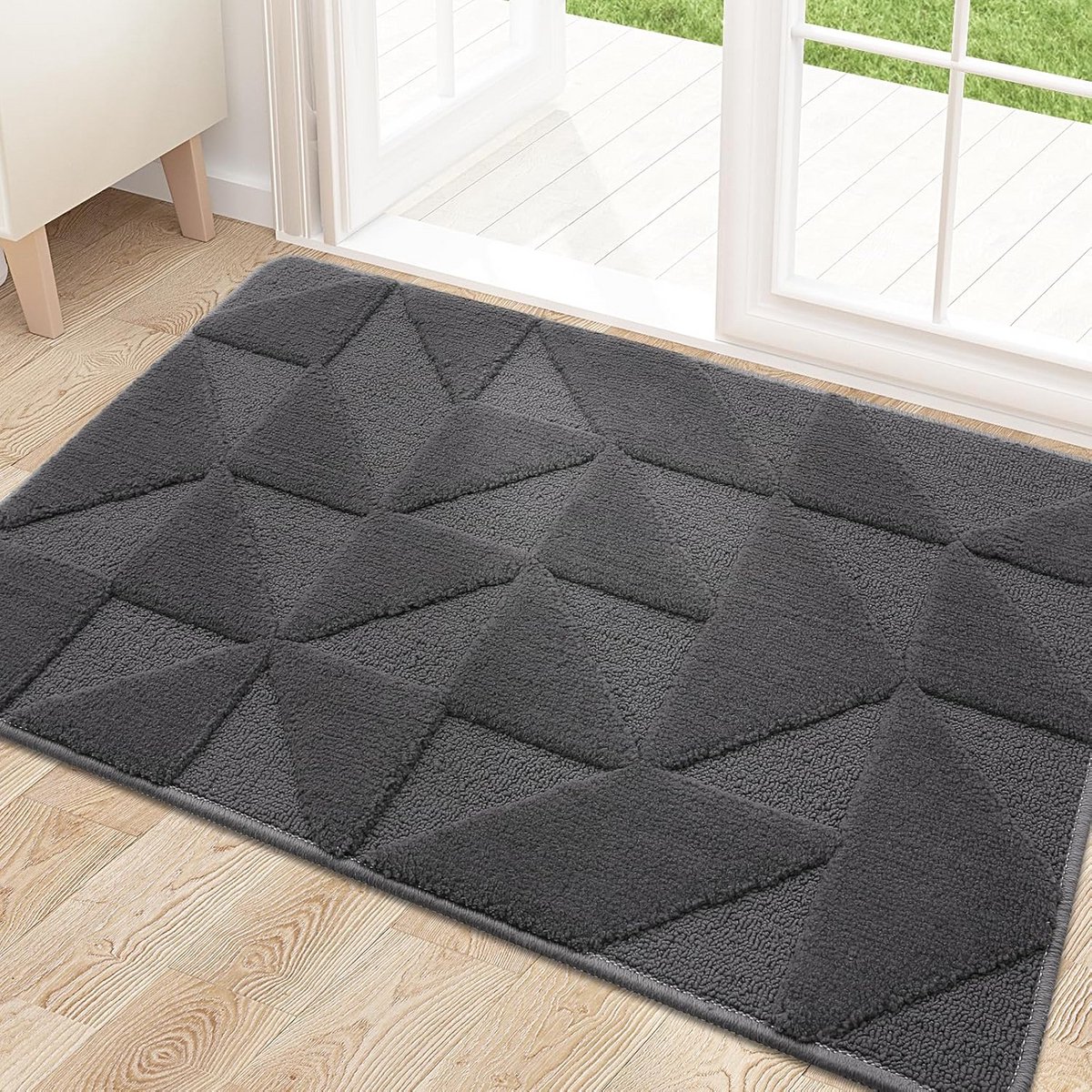 Binnendeurmat - Entree mat - Vuil Vangen - Absorberend - 91 x 61 cm - Donkergrijs