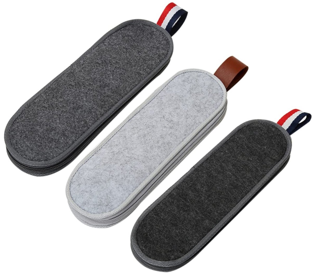 Dailygoods- Bestekzak Lichtgrijs - Opbergtas voor Bestek - Vilt + Aluminium - 25x8x2 cm - Geschikt voor Picknicks - Lichtgewicht en Duurzaam - Bestekopberger