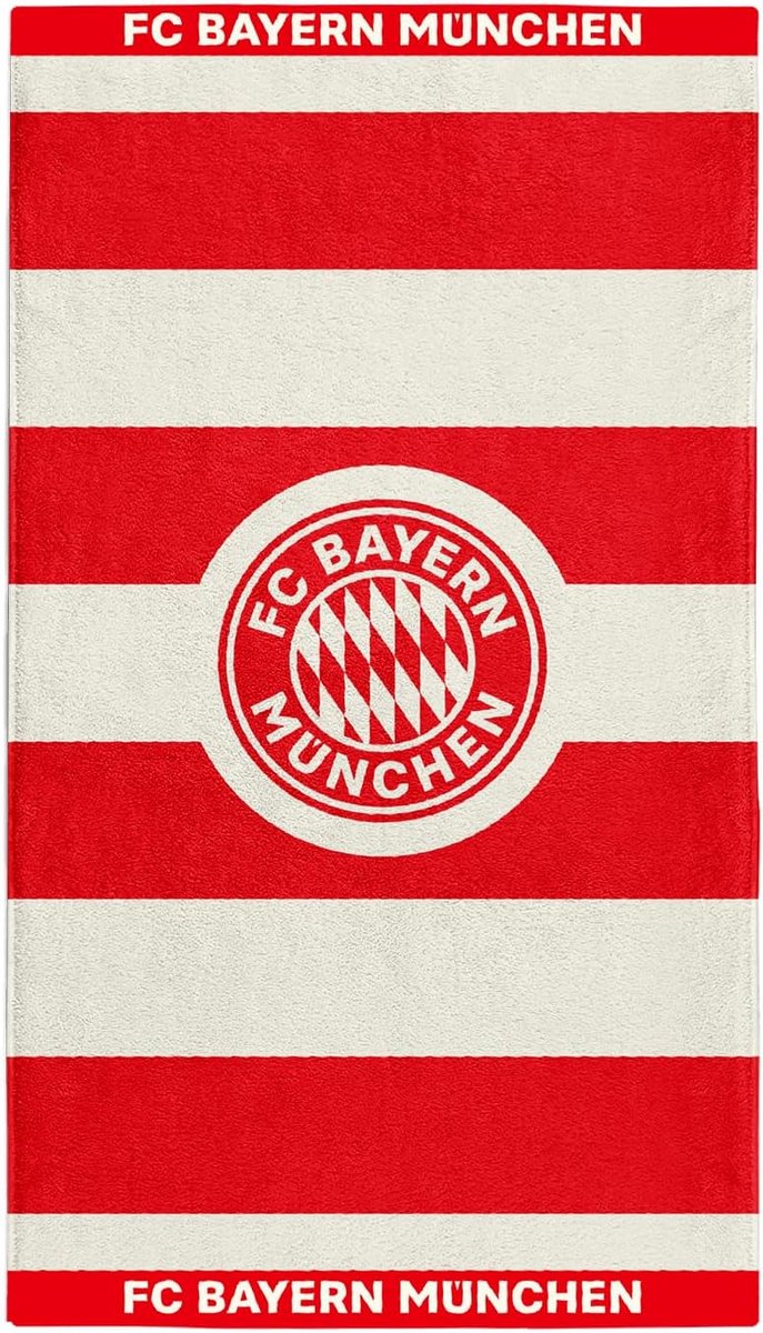 Badhanddoek - Strandlaken - Sport Fan - Geweven Logo - 100 x 50 cm - Rood Wit