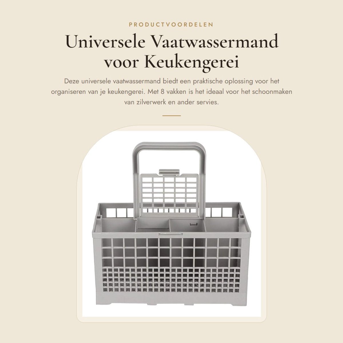 Dailygoods- Vaatwasser Mand - Universele Vaatwassermand - 8 Vakken - Afneembare Handgreep - Hoogwaardig ABS - Duurzaam en Stevig - Afwasmand
