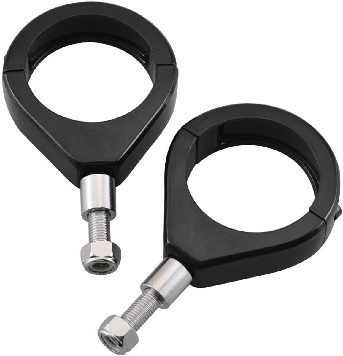 Dailygoods- Motorcycle Fork Indicator 39mm/41mm - Aluminium Beugel - Universele Montage - Zwart/Chroom - Inclusief 2 Beugels - Perfect voor Richtingaanwijzers - Turnsignalbeugel