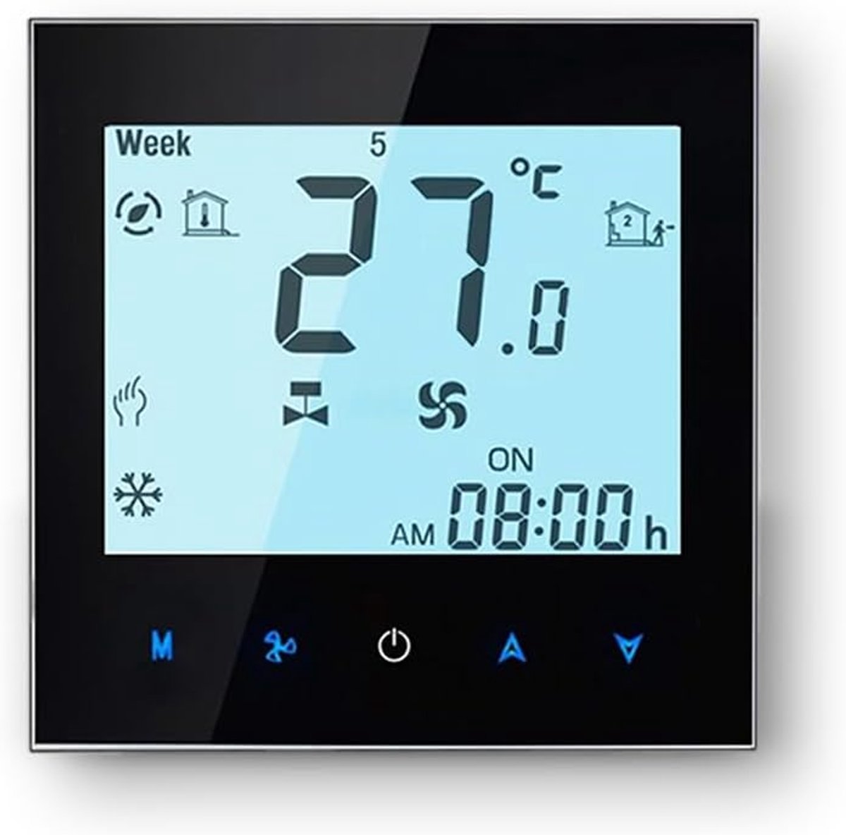 Slimme Wifi Thermostaat met Touchscreen - Programmeerbaar en Spraakgestuurd voor Verwarming en Koeling