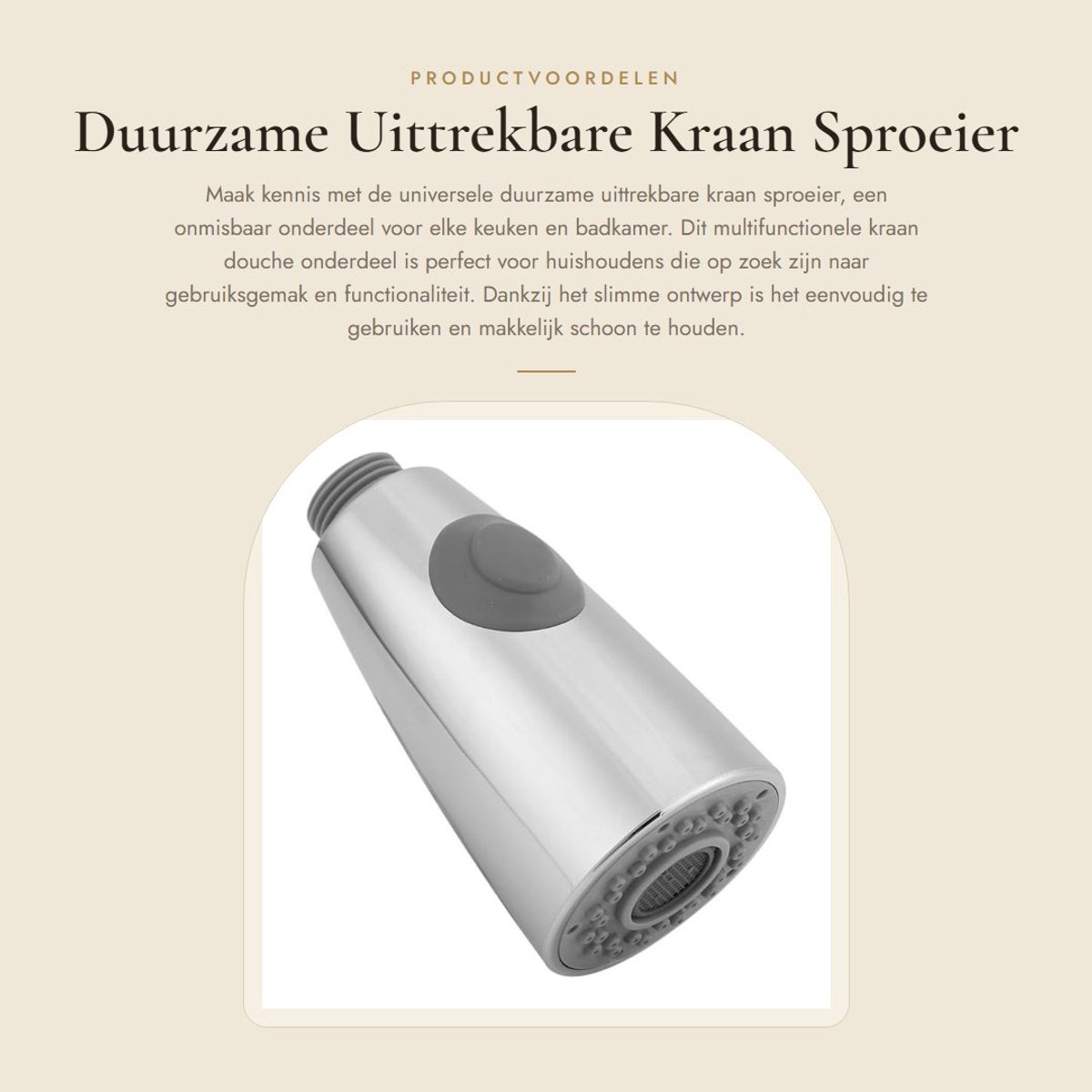 Dailygoods- Kraansproeier Uittrekbaar - Multifunctionele Douchekop - Keuken/Badkamer - Gemakkelijk te gebruiken - Hoogwaardige Kwaliteit - Voordelige Huishoudelijke Producten