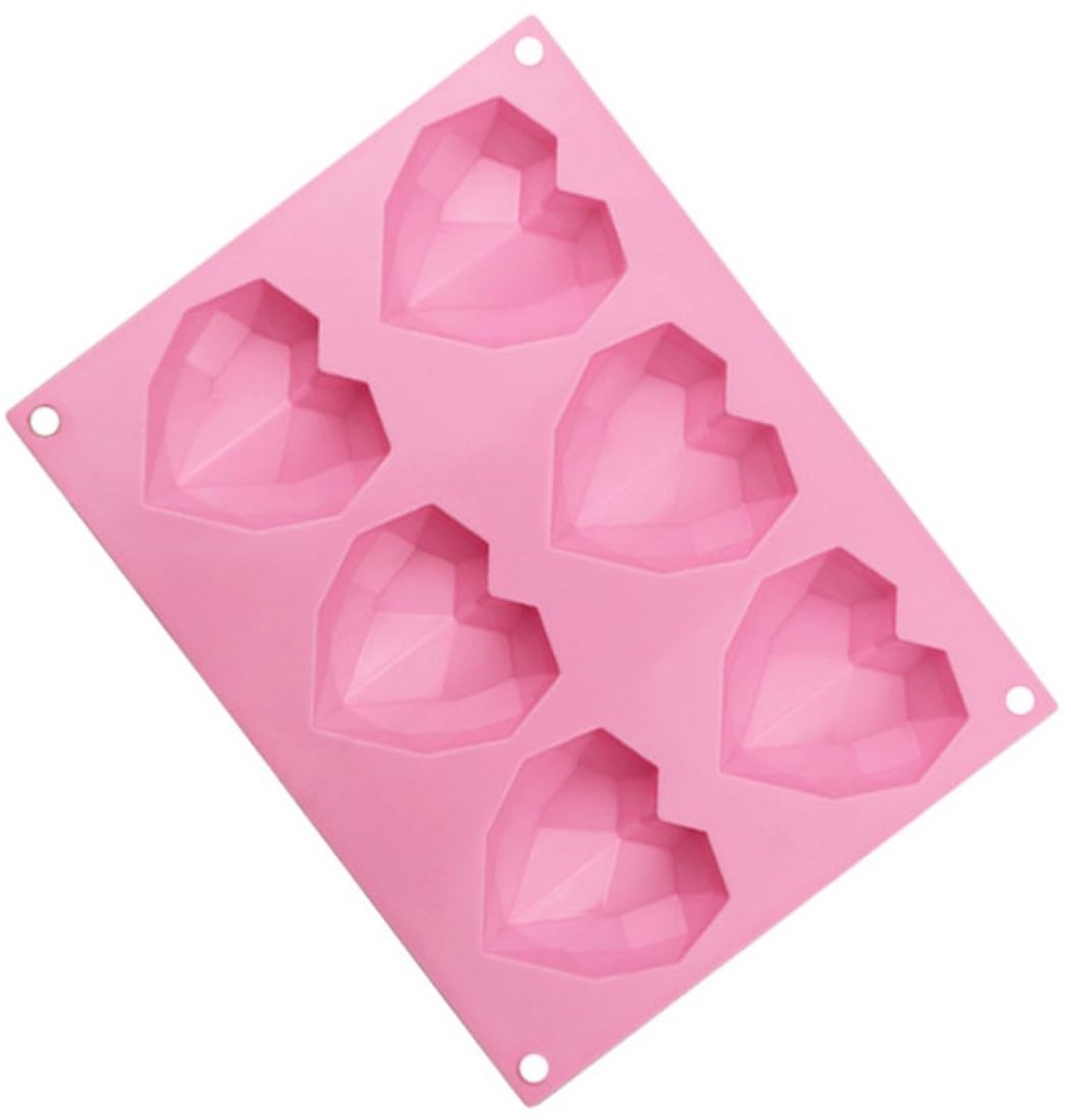 Dailygoods - Siliconen Chocolade Bakvorm met 6 Holtes in Hartvorm