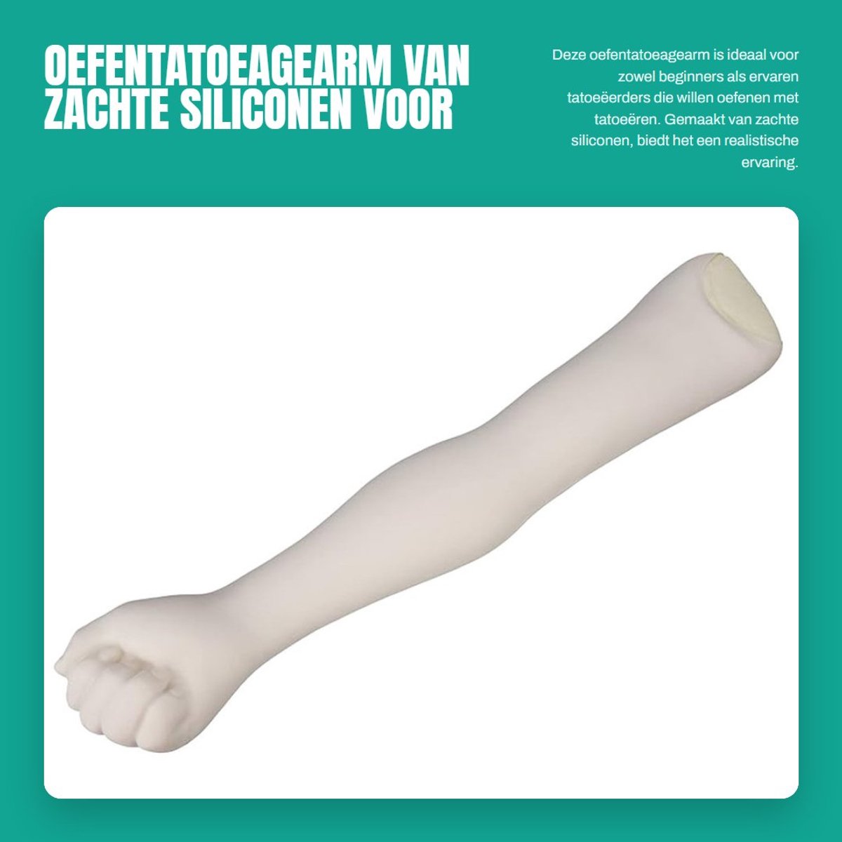 Dailygoods- Oefentatoeagearm 63 cm - Zachte Siliconen Nep-Tatoeage-Huidarm - Hoge Simulatie - Dummy Namaak-Tatoeage - Huidaccessoires voor Beginners - Praktijktraining - Tatoeagearm