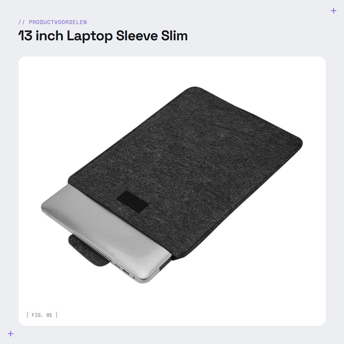 Dailygoods- Laptoptas 13 inch - Antibotsing - Vilt/PU - Stofdicht - Krasbestendig - Lichtgewicht en verfijnd ontwerp - Notebookhoes
